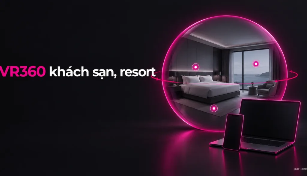 VR360 khách sạn và resort: tour ảo để khách tham quan phòng, sảnh, hồ bơi trước khi đặt